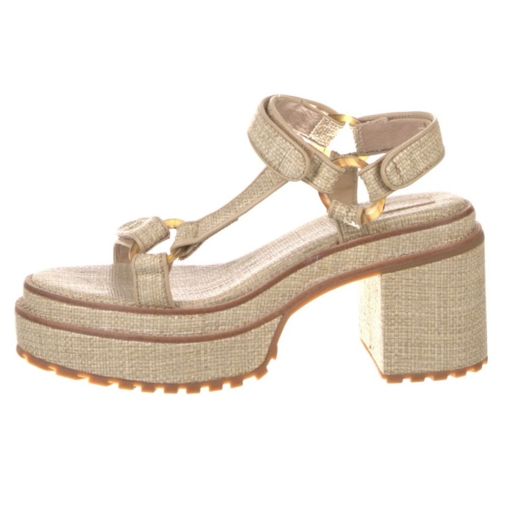 NEW Cult Gaia Elka Platform Sandals Raffia US 10